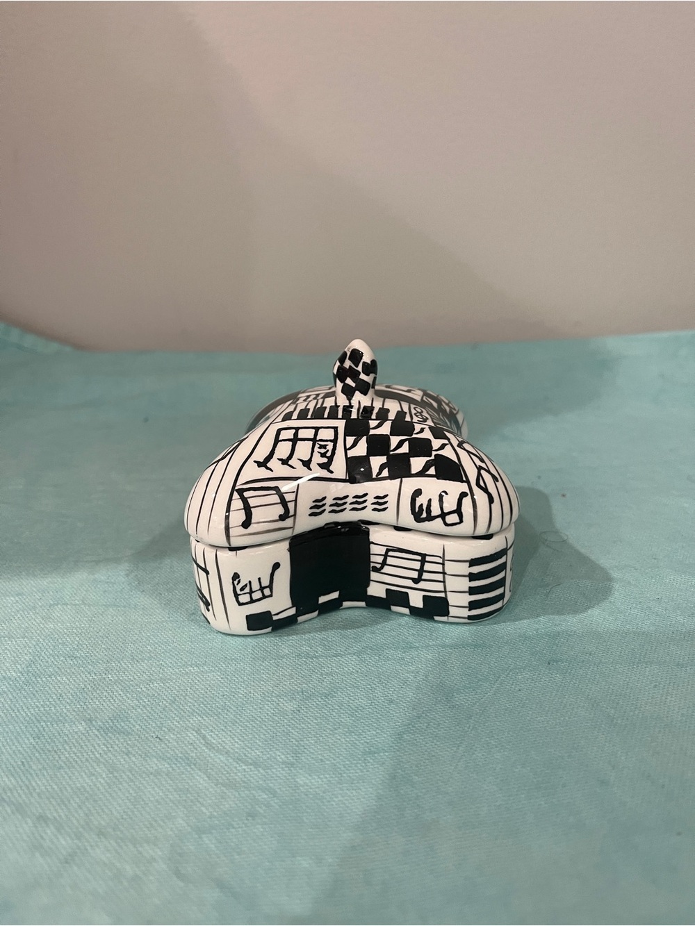Black & White Musical Piano Trinket Box